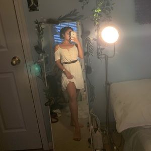 White Open Shoulder Dress